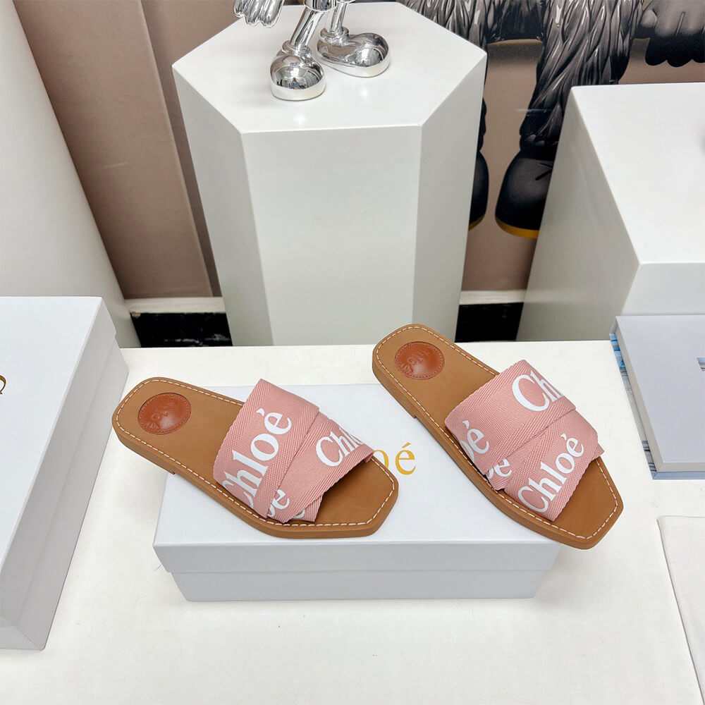 Ch10e woody logo-print canvas slides
