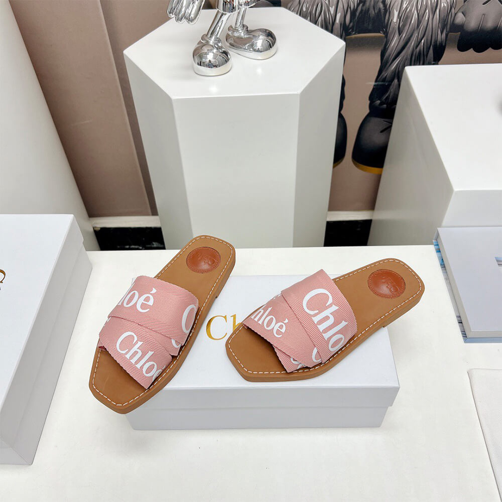 Ch10e woody logo-print canvas slides