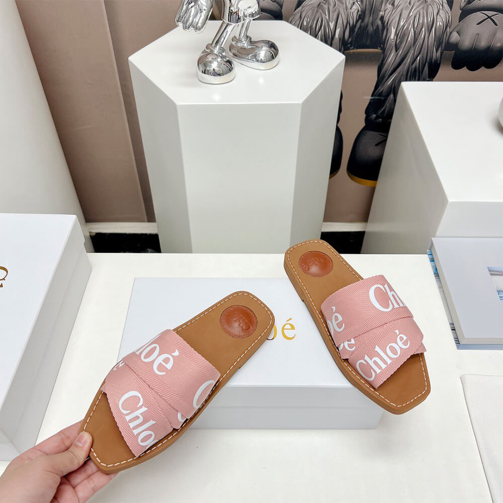 Ch10e woody logo-print canvas slides