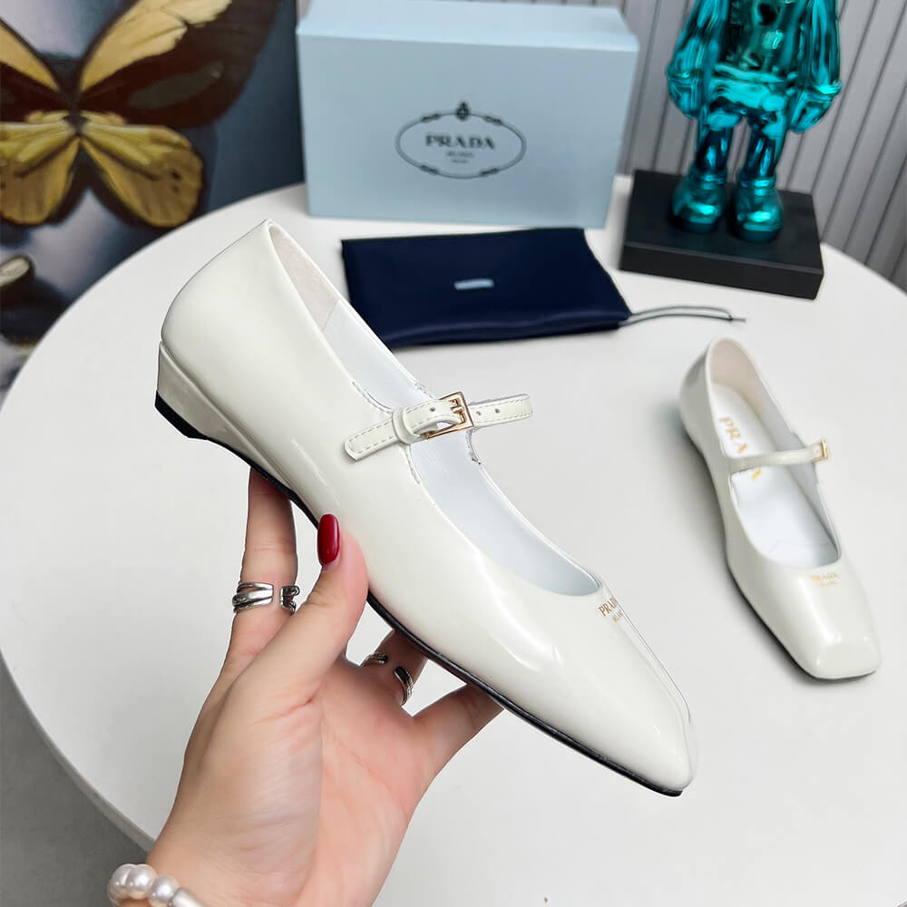 Pra*a Patent Leather Mary Jane Ballerinas