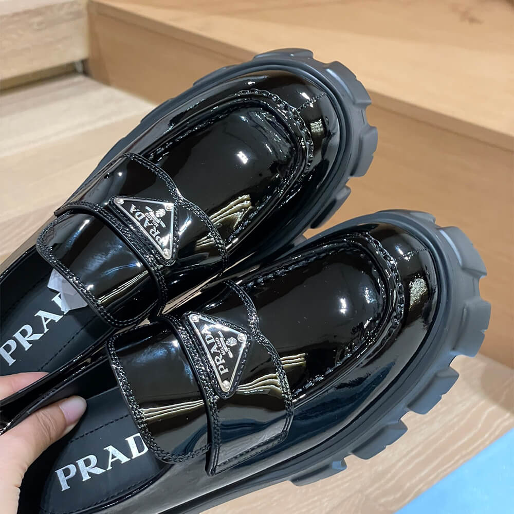 Pra*a Monolith patent leather loafers
