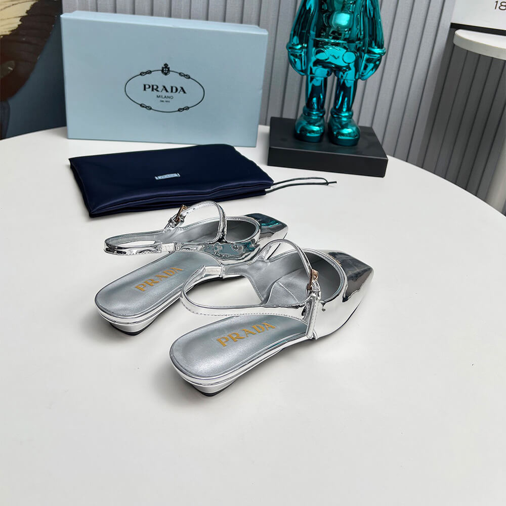 Pra*a Patent Leather Slingback Ballerinas