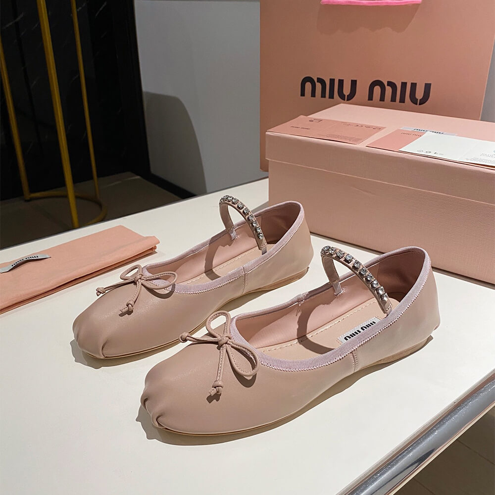 M1um1u Leather ballerinas