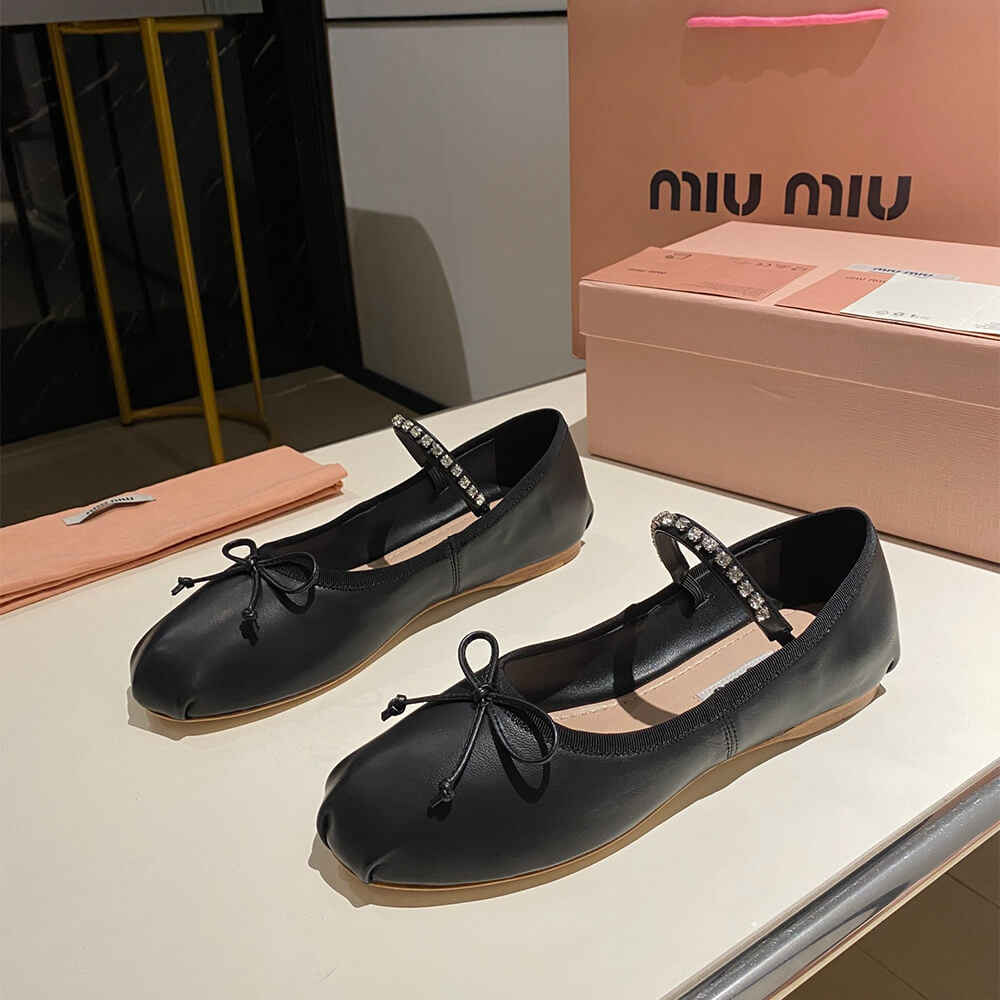 M1um1u Leather ballerinas