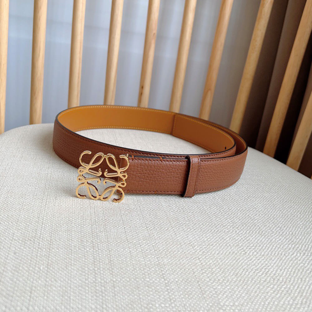 L0ew* Anagram belt in pebble grain calfskin 32mm