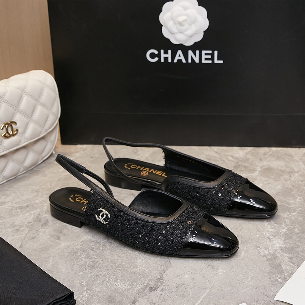 Ch**el D1am0nd Buckle Slingbacks