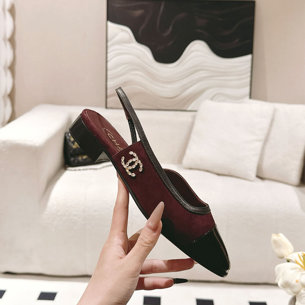 Ch**el D1am0nd Buckle Slingbacks