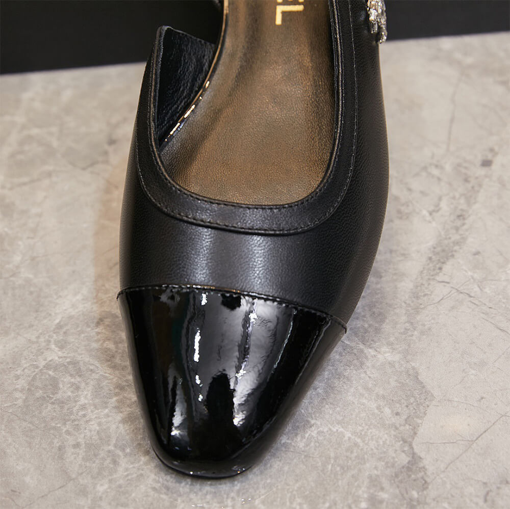 Ch**el D1am0nd Buckle Slingbacks