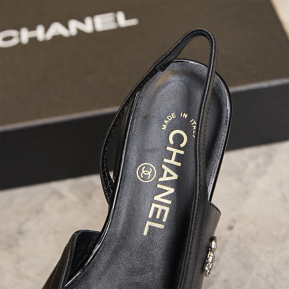 Ch**el D1am0nd Buckle Slingbacks