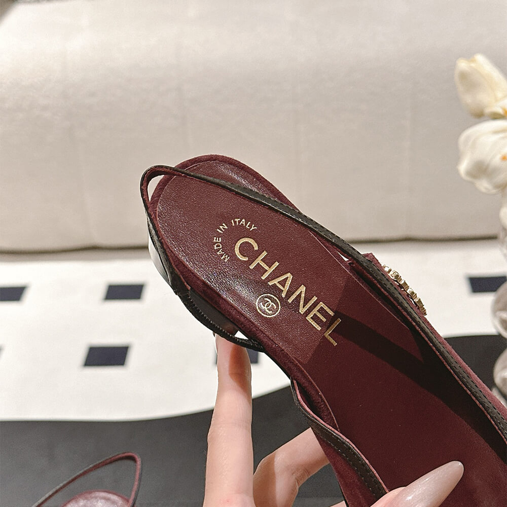 Ch**el D1am0nd Buckle Slingbacks