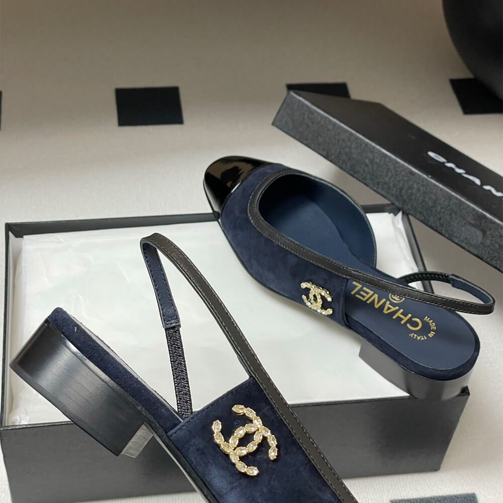 Ch**el D1am0nd Buckle Slingbacks