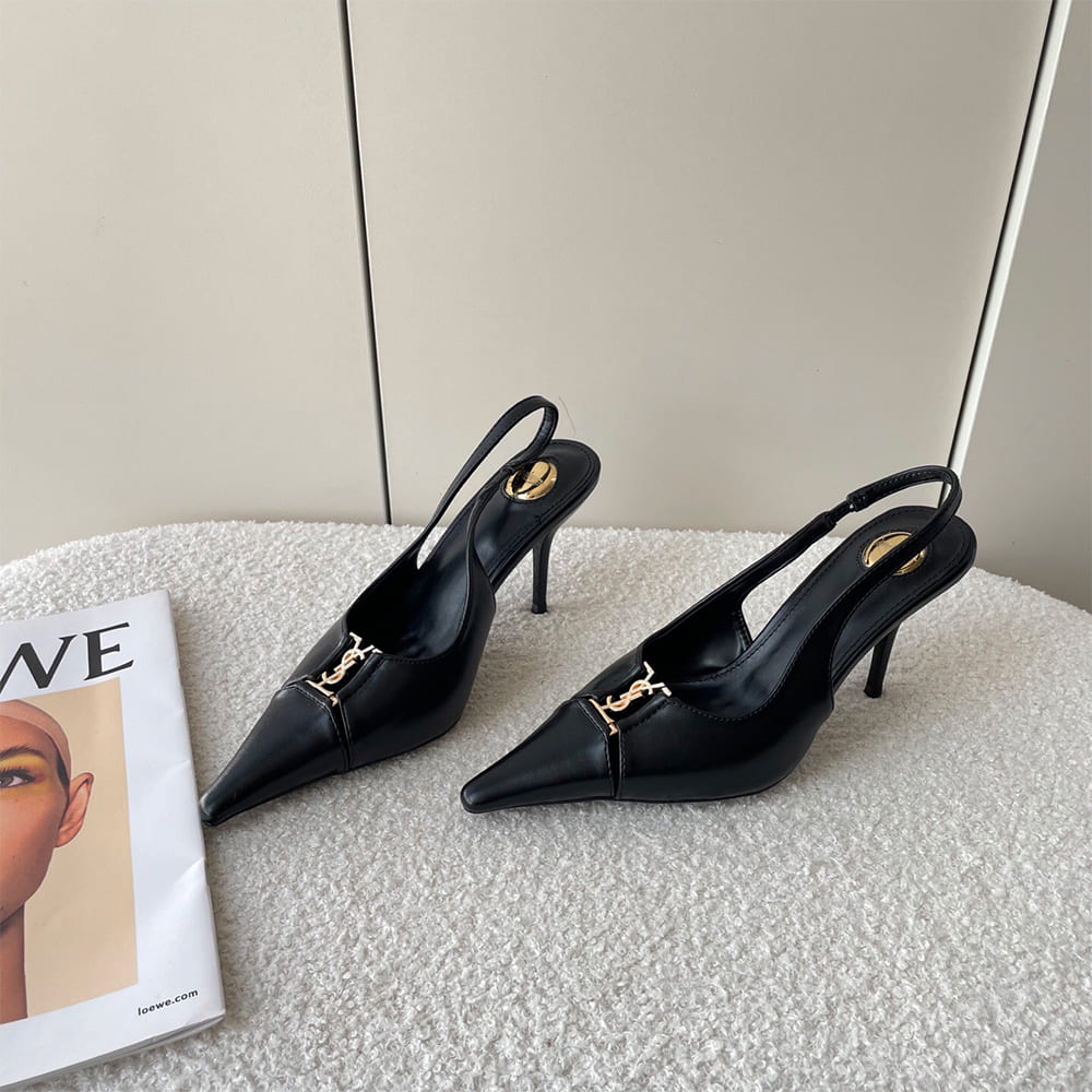 Y51 Babylone Breteuil Slingback Pumps in Smooth Leather