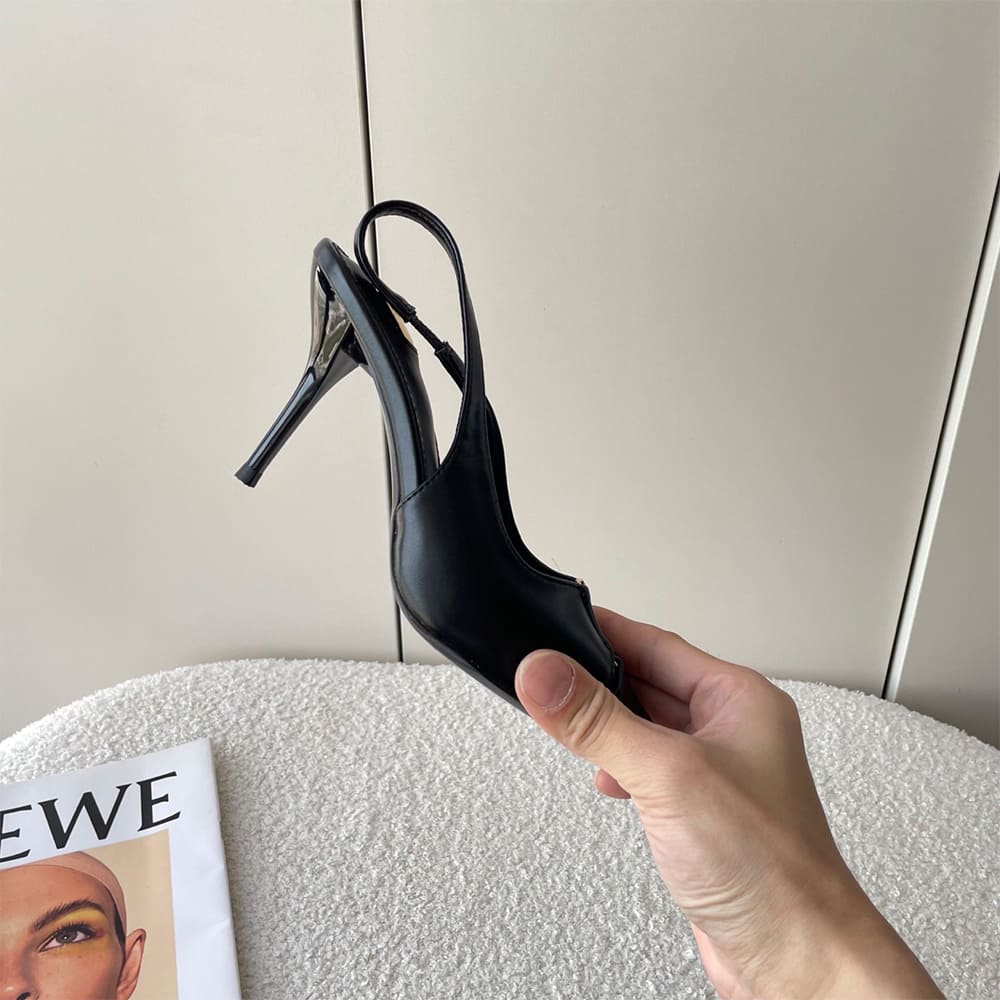 Y51 Babylone Breteuil Slingback Pumps in Smooth Leather