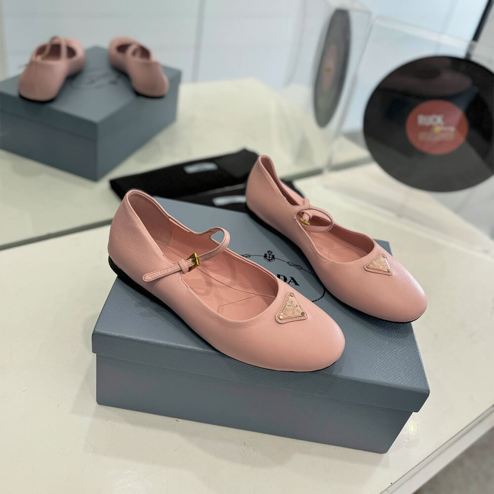 Pra*a Nappa leather ballerinas