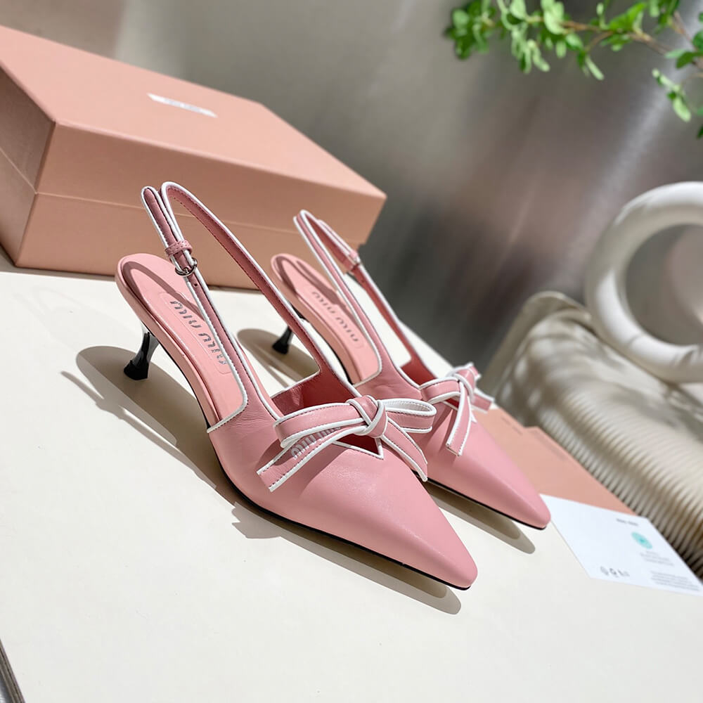 M1um1u Nappa leather slingback pumps