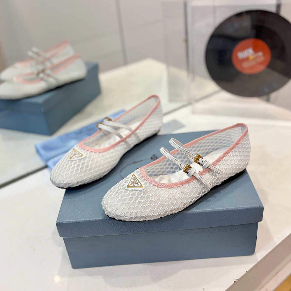Pra*a Mesh fabric ballerinas