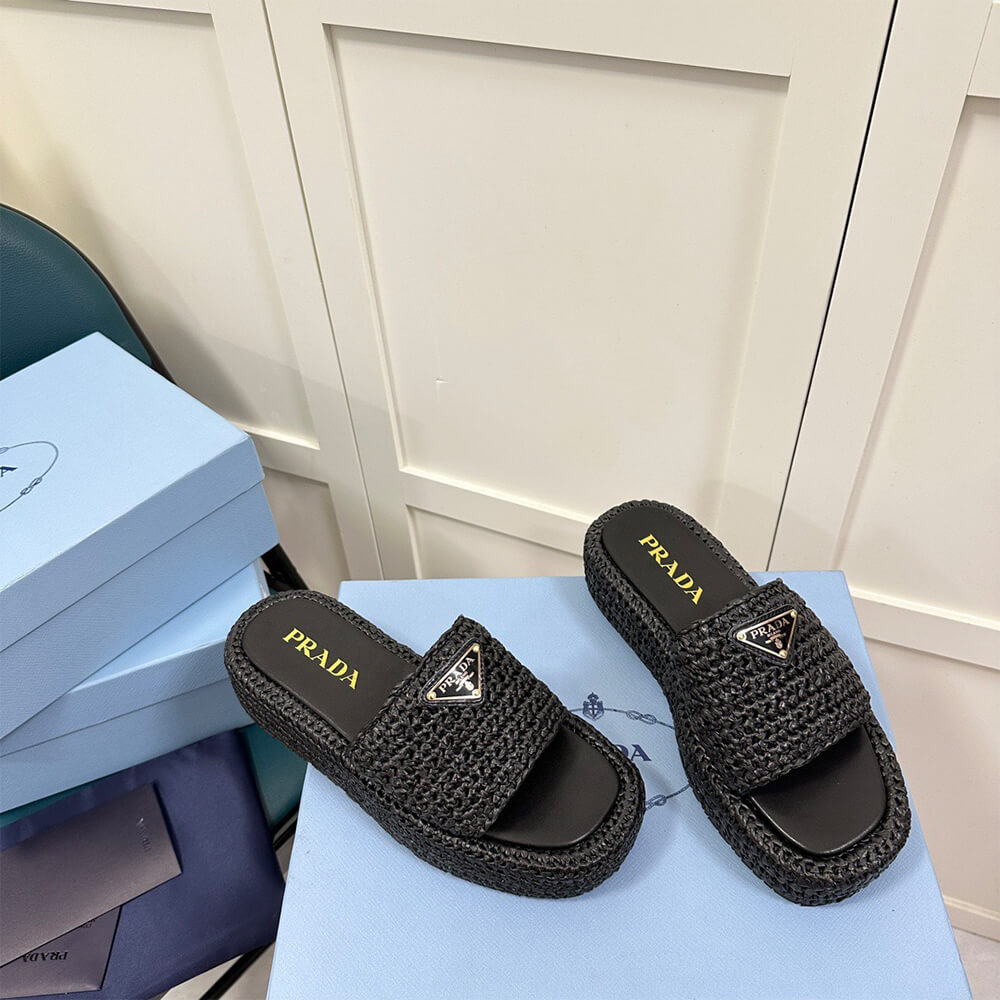 Pra*a Crochet flatform slides