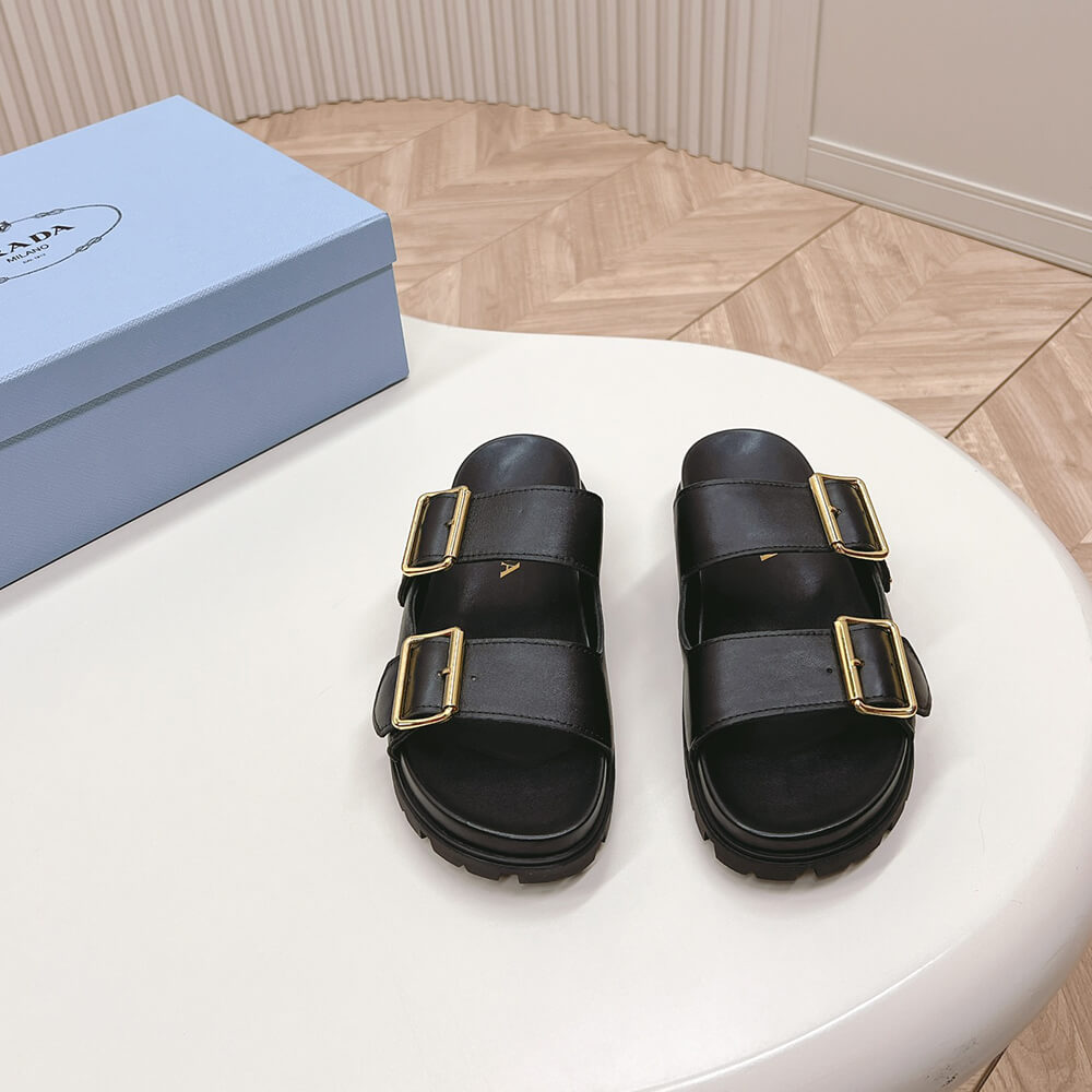 Pra*a Nappa leather slides