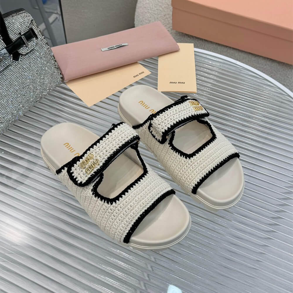 M1um1u Crochet knit slides