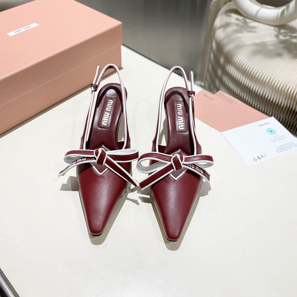 M1um1u Nappa leather slingback pumps