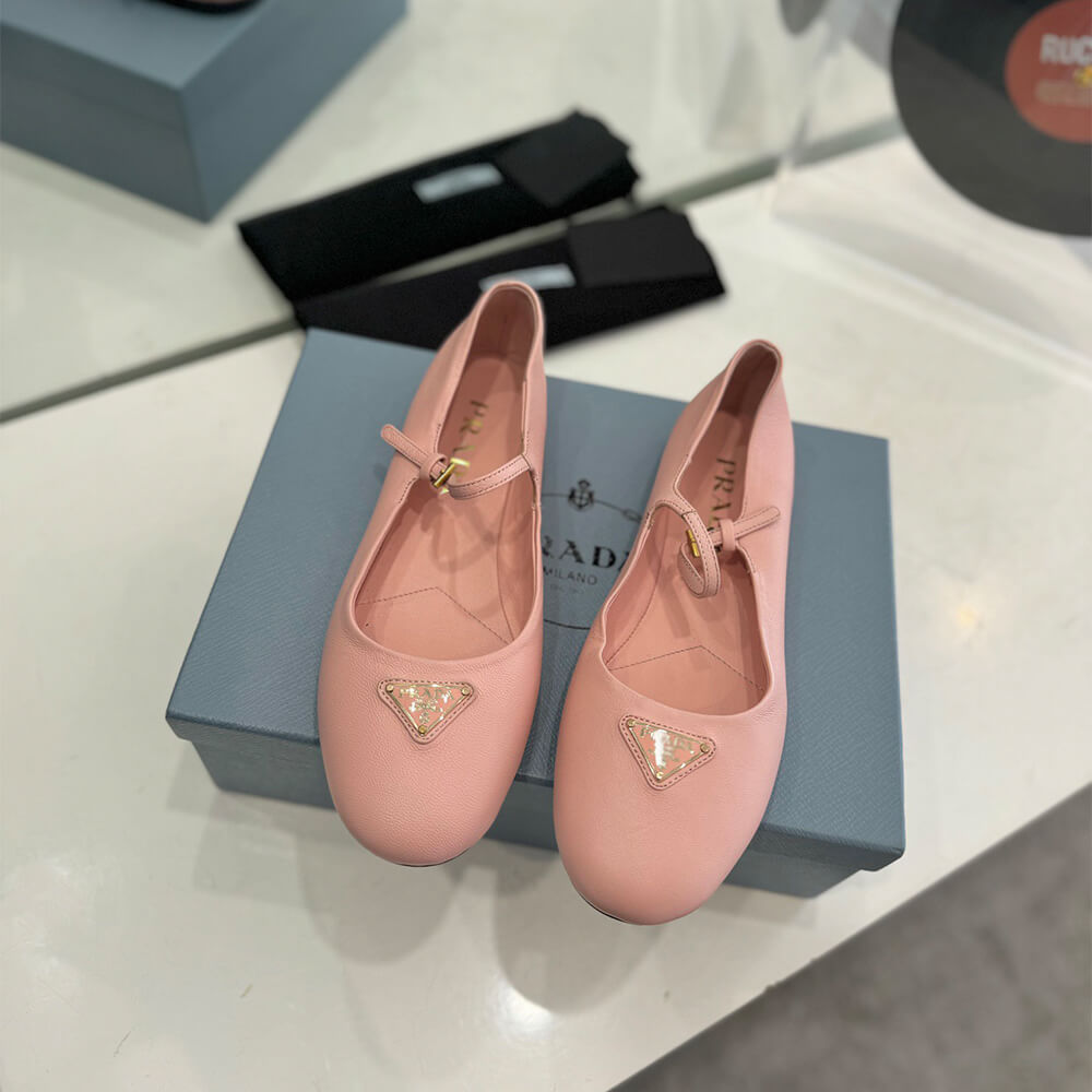 Pra*a Nappa leather ballerinas
