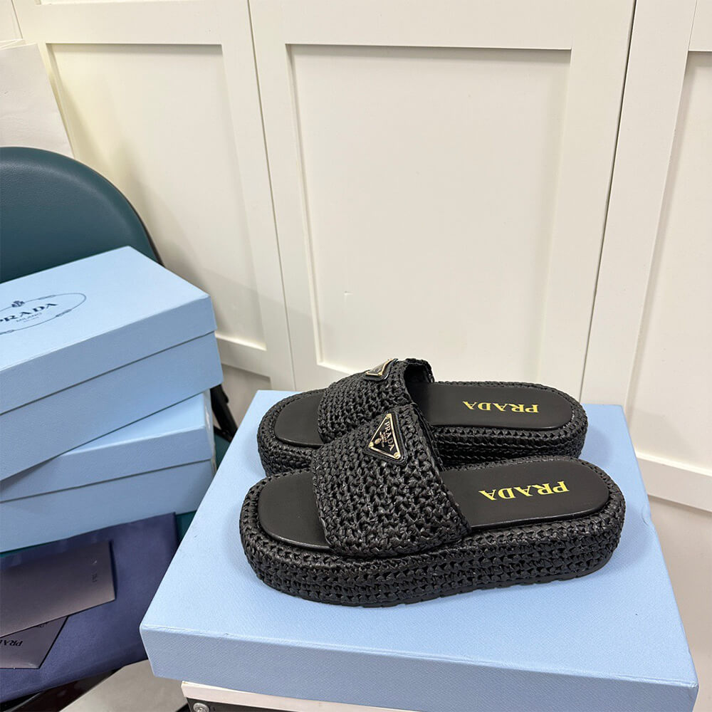 Pra*a Crochet flatform slides