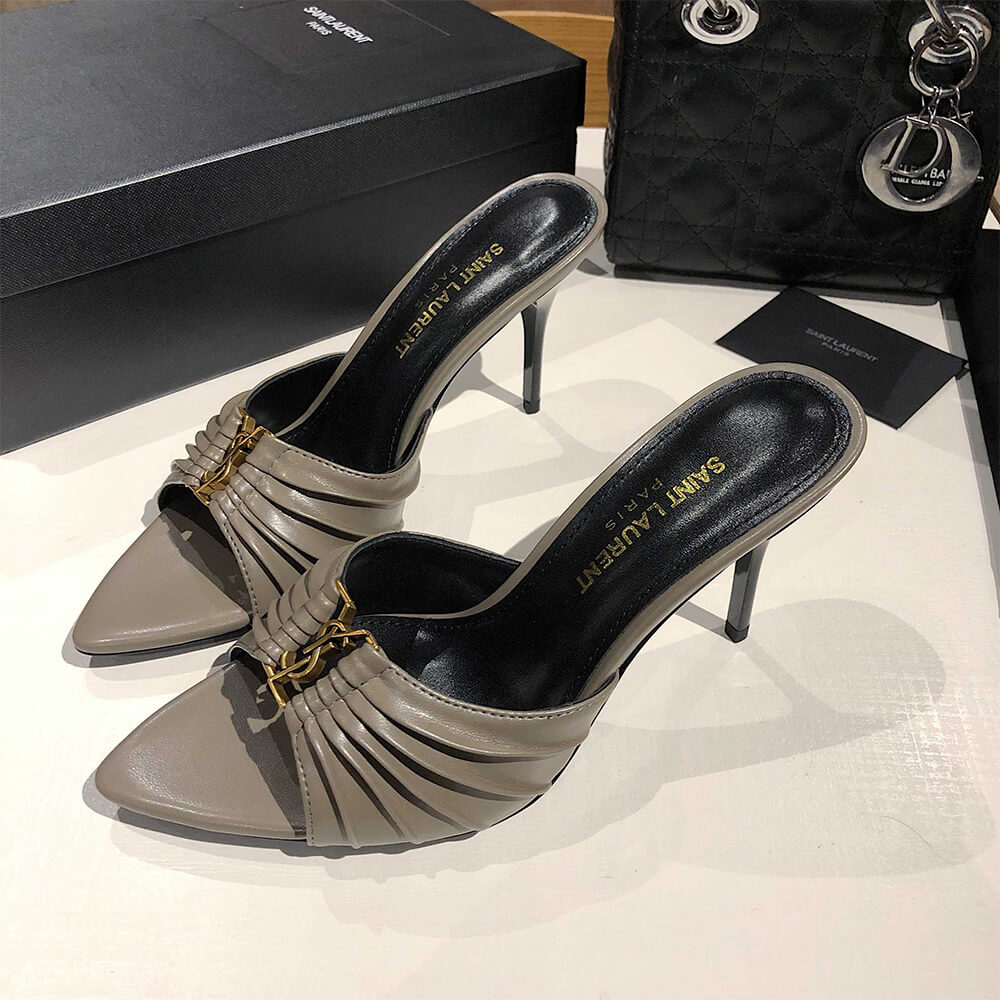 Y51  BABYLONE MULES IN SMOOTH LEATHER