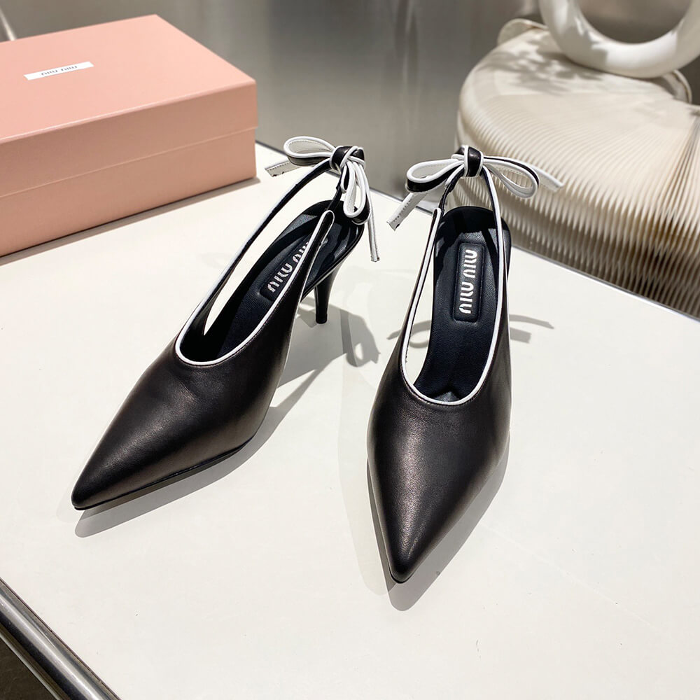 M1um1u Nappa leather slingback pumps