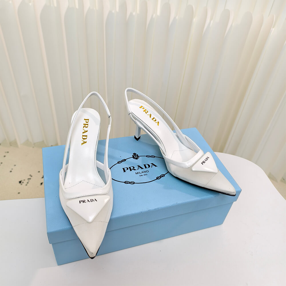 Pra*a Mesh fabric slingback pumps