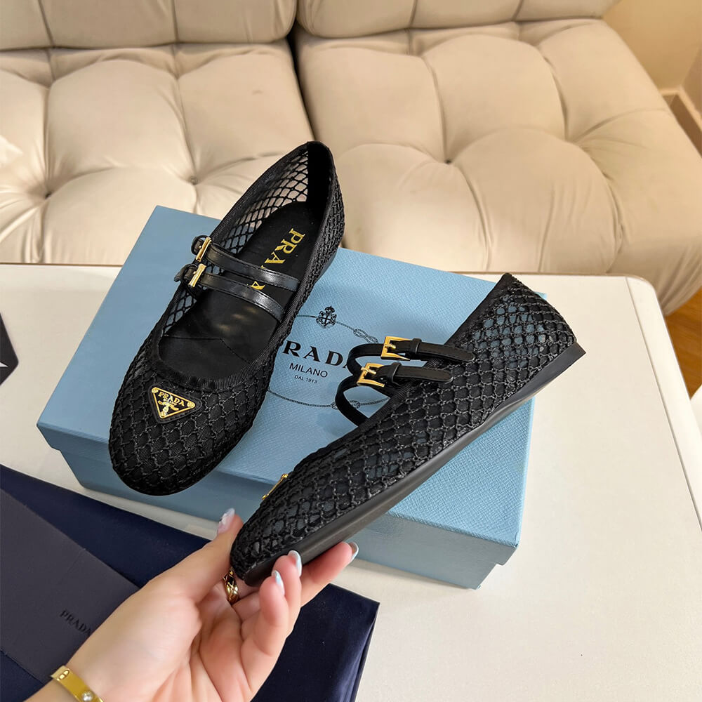 Pra*a Mesh fabric ballerinas