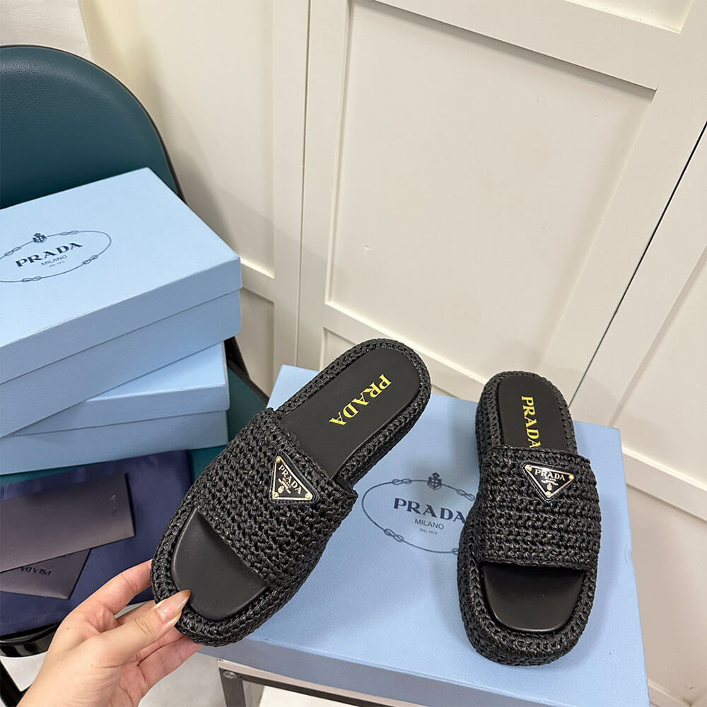 Pra*a Crochet flatform slides