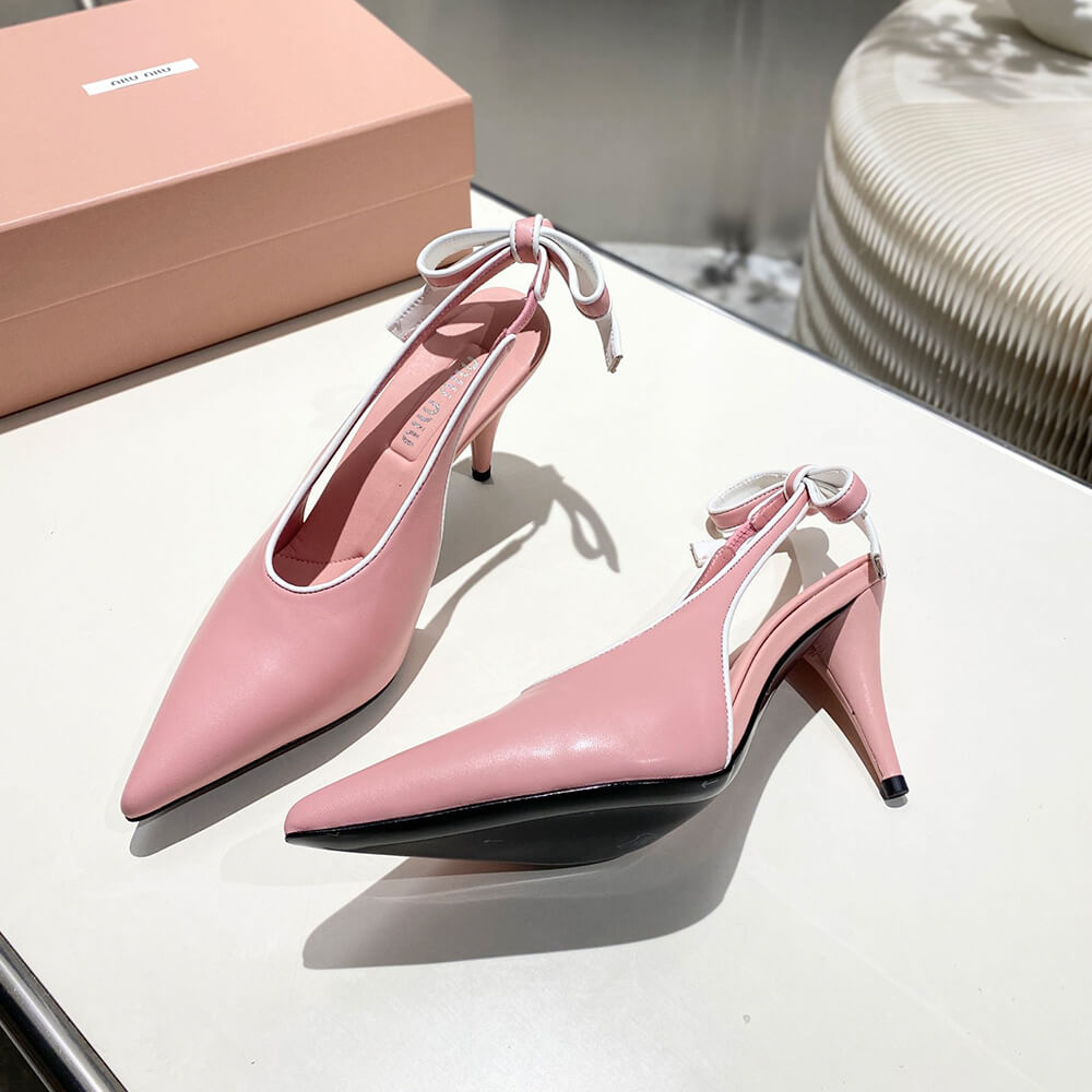 M1um1u Nappa leather slingback pumps
