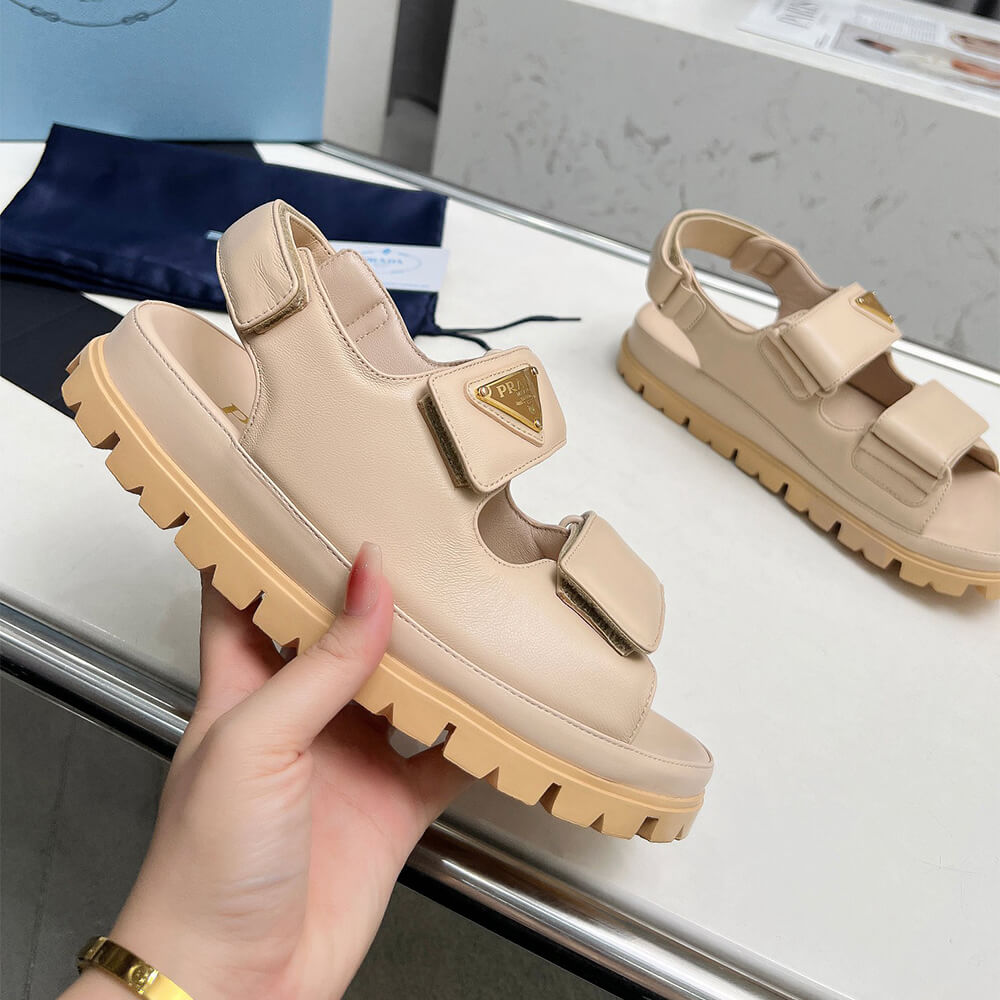 Pra*a Nappa leather sandals