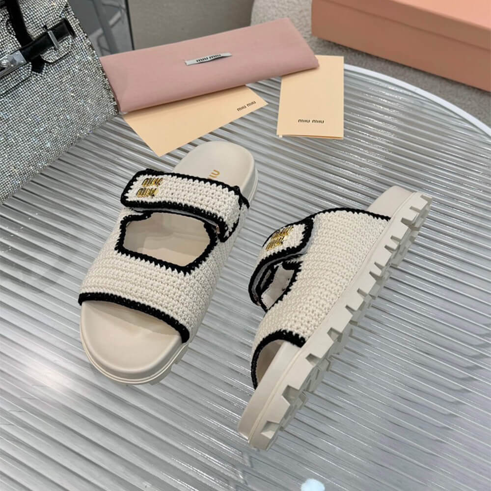 M1um1u Crochet knit slides