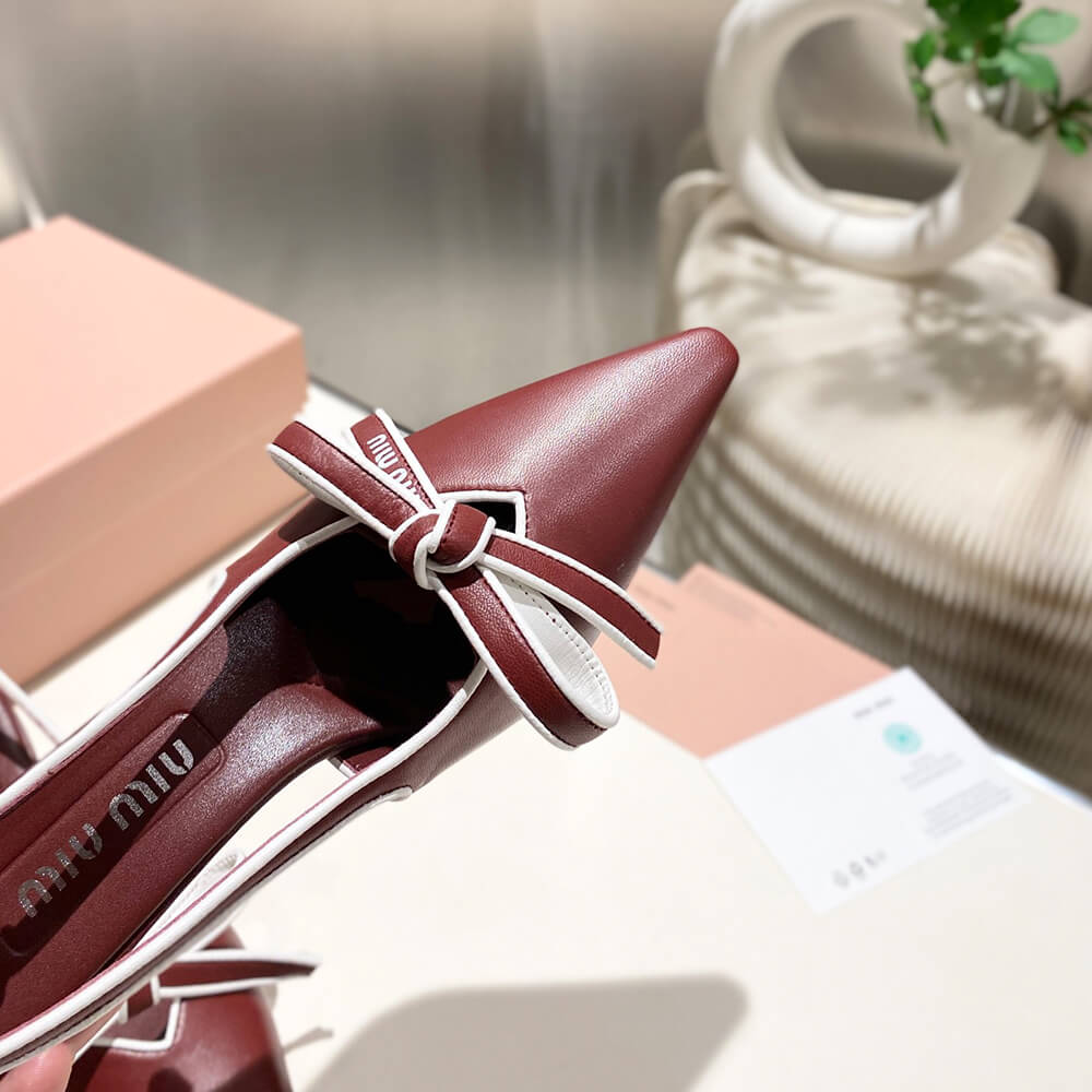 M1um1u Nappa leather slingback pumps