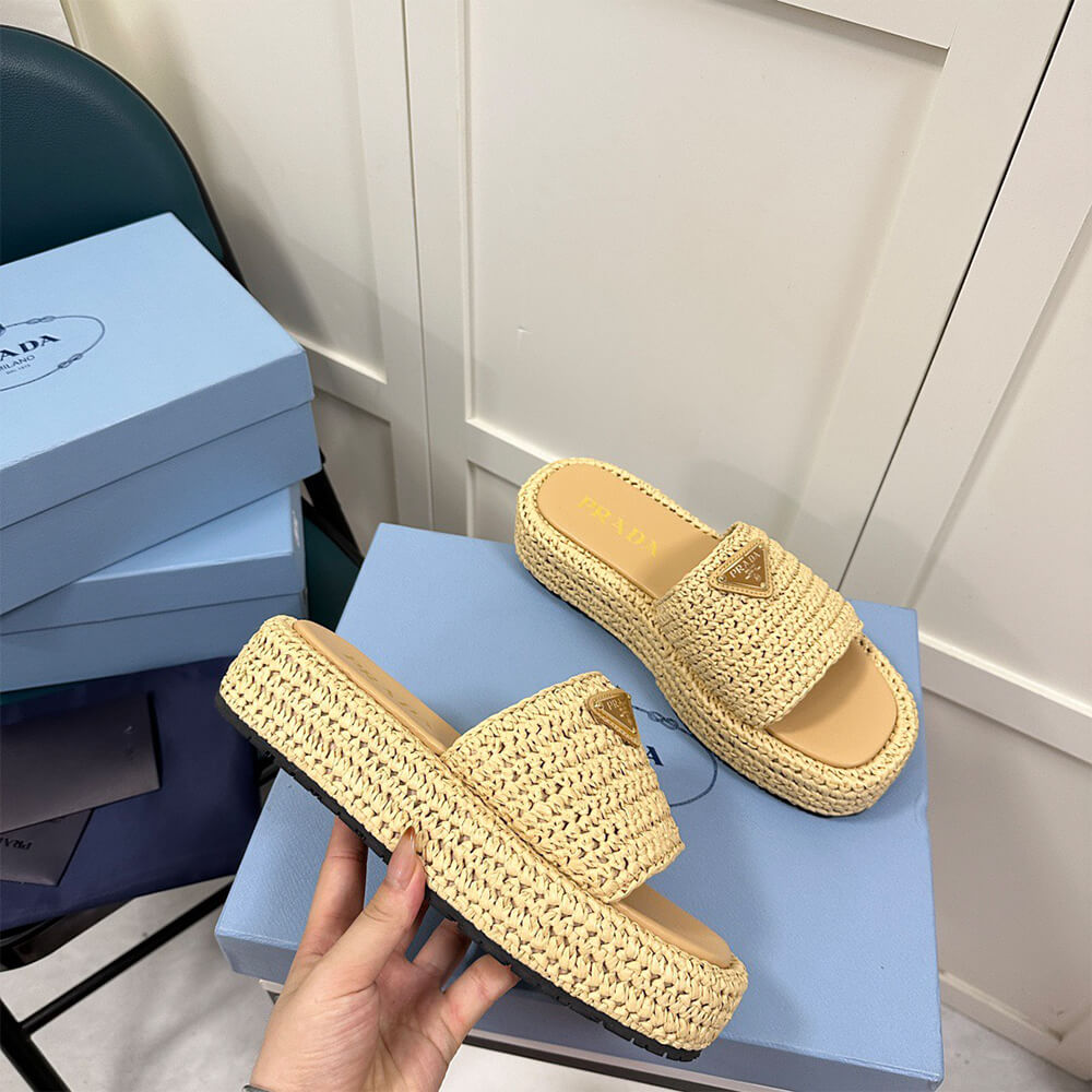 Pra*a Crochet flatform slides