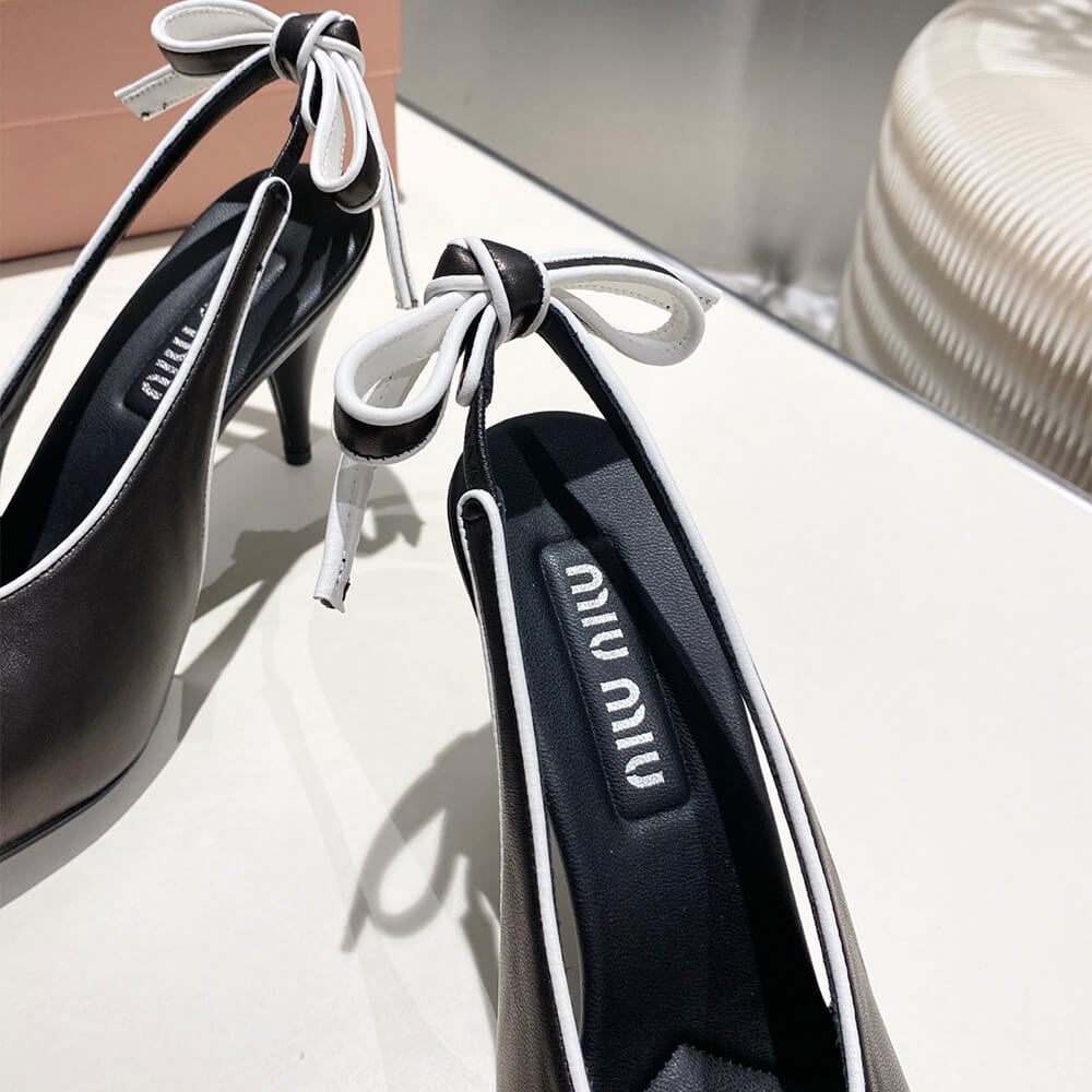 M1um1u Nappa leather slingback pumps