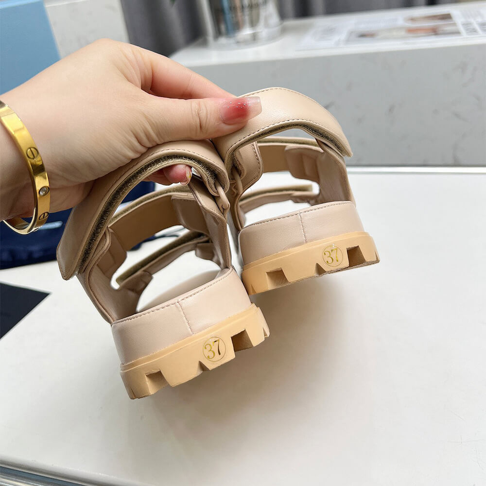 Pra*a Nappa leather sandals