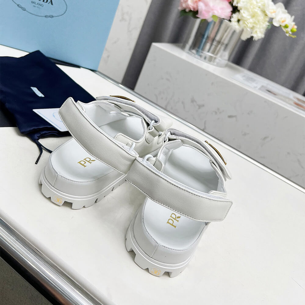 Pra*a Nappa leather sandals