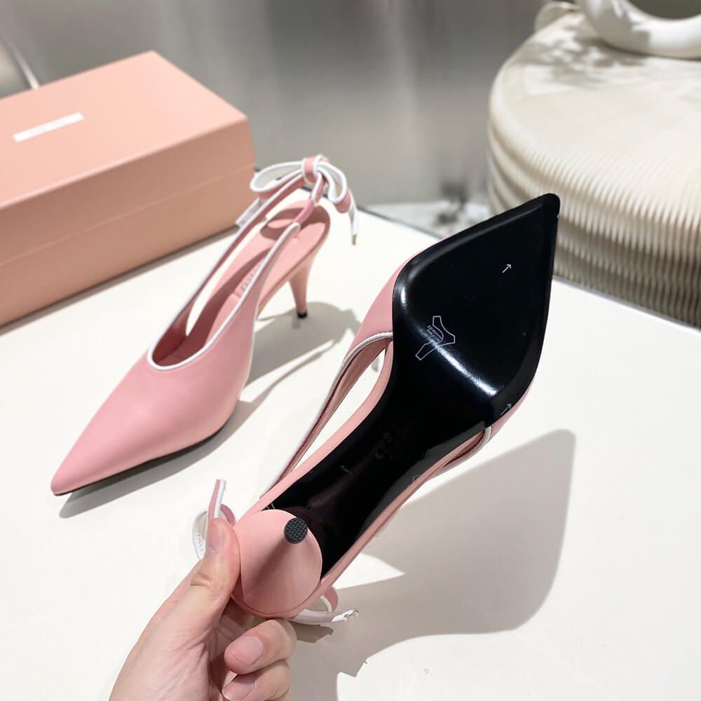 M1um1u Nappa leather slingback pumps