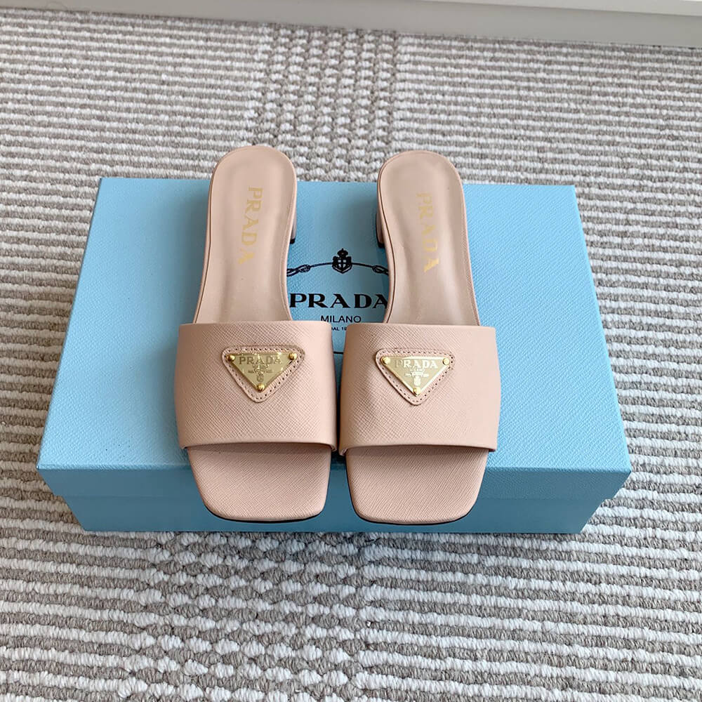 Pra*a Saffiano patent leather sandals
