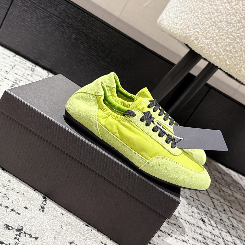 Pra*a Collapse Re-Nylon and suede elasticized sneakers