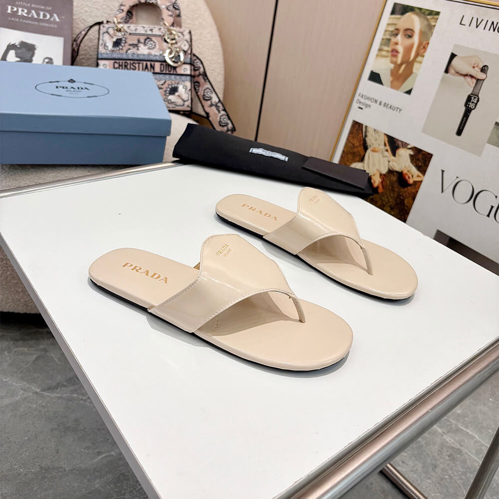 Pra*a Brushed leather thong sandals