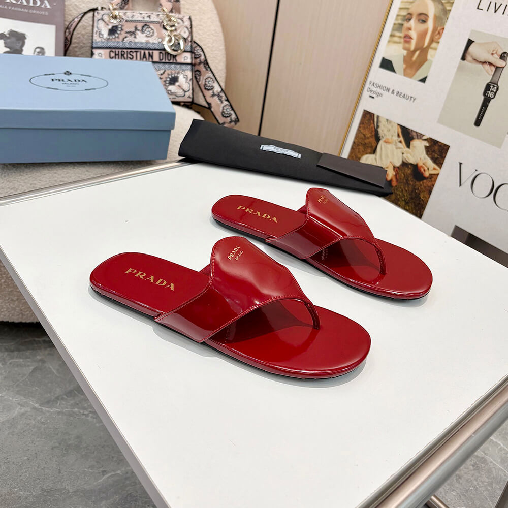 Pra*a Brushed leather thong sandals