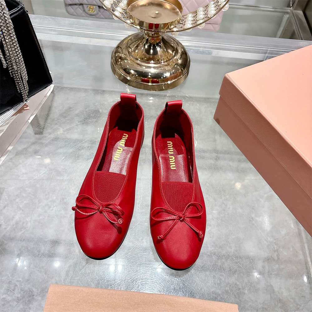 M1um1u ??lan nappa leather ballerinas
