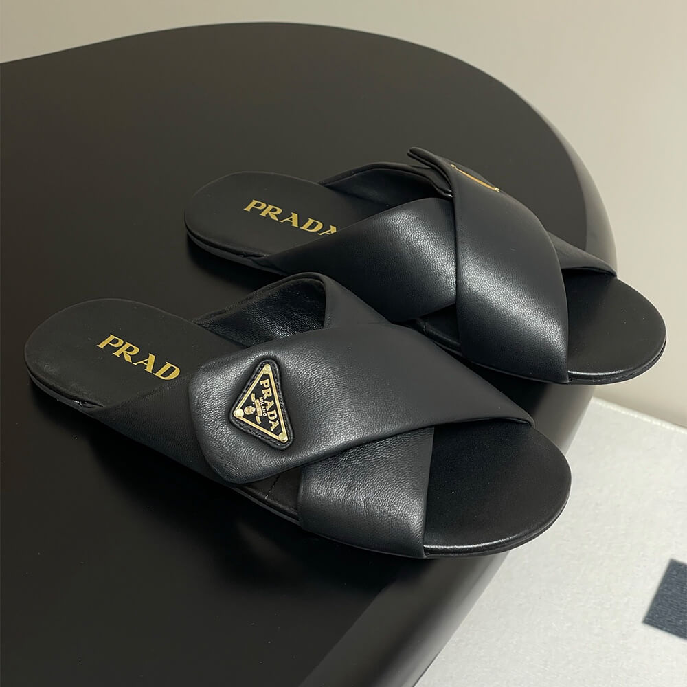Pra*a Padded nappa leather slides