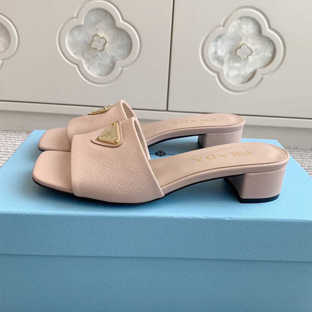 Pra*a Saffiano patent leather sandals