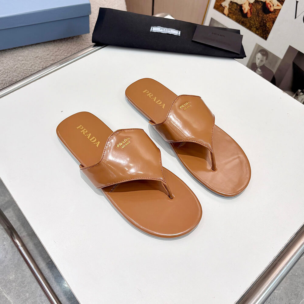 Pra*a Brushed leather thong sandals