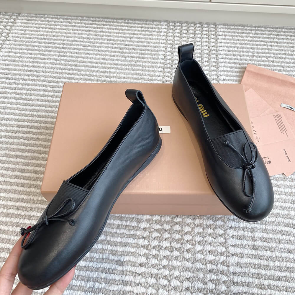 M1um1u ??lan nappa leather ballerinas