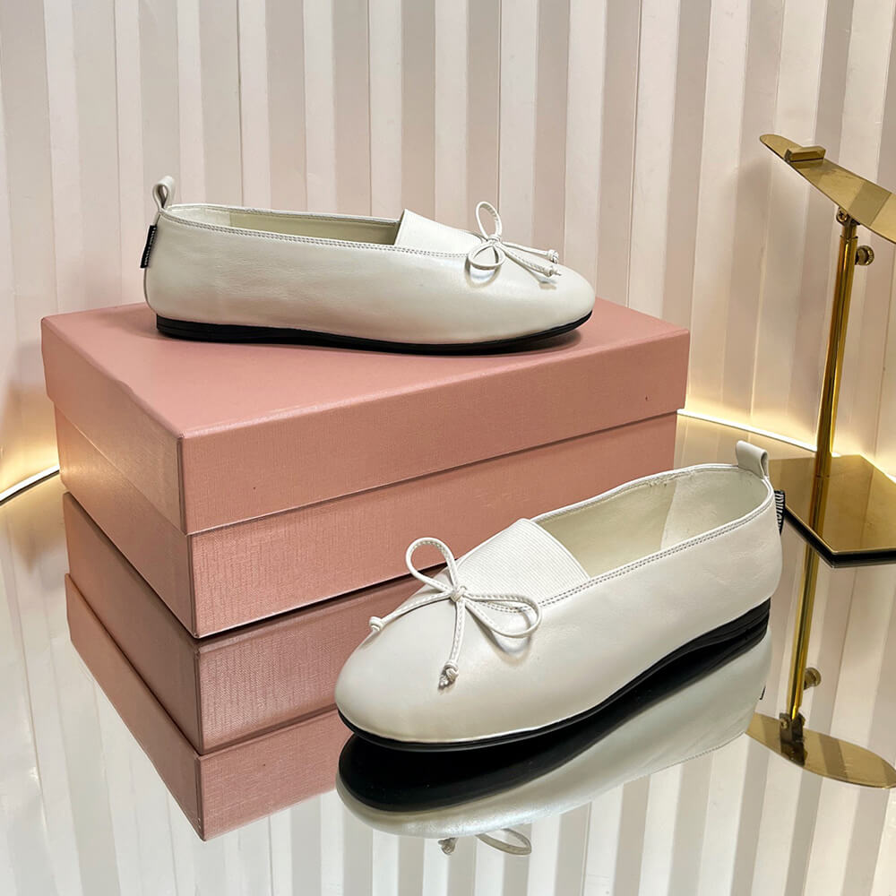 M1um1u ??lan nappa leather ballerinas